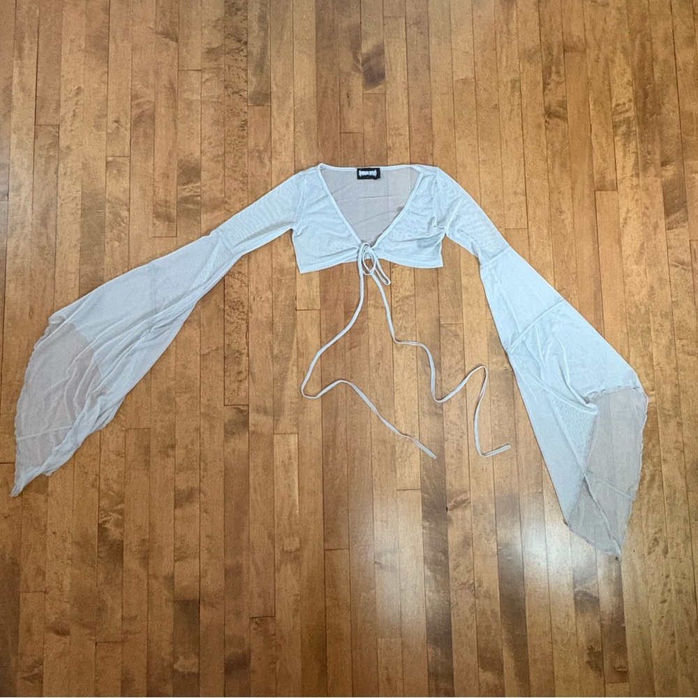 Dollskill/Darker Wave Mesh Gray Festival Top